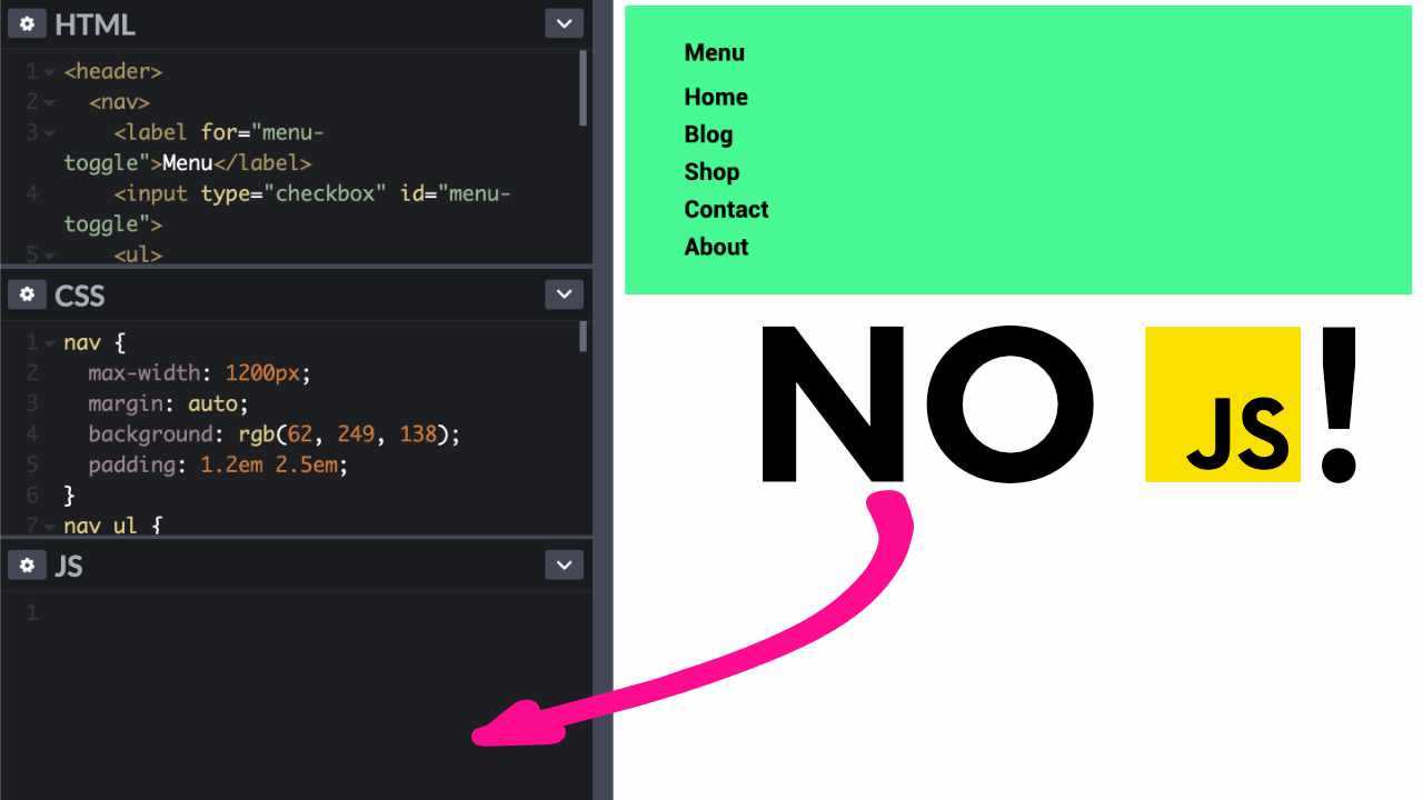 How to build a responsive nav with no Javascript! featured image